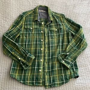 Outerknown Blanket Shirt flannel Green and Yellow